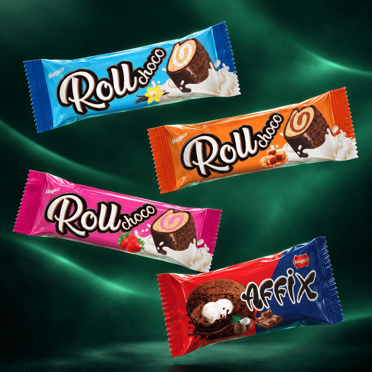 MAGICO RollChoco + Affix — composición comercial